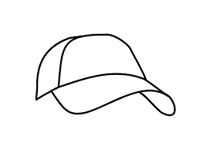 Golf Hat Simplified Line Drawing
